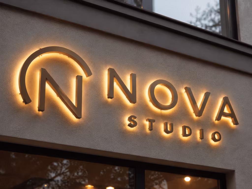 Letras 3D luminosas para fachada de negocio con iluminación LED