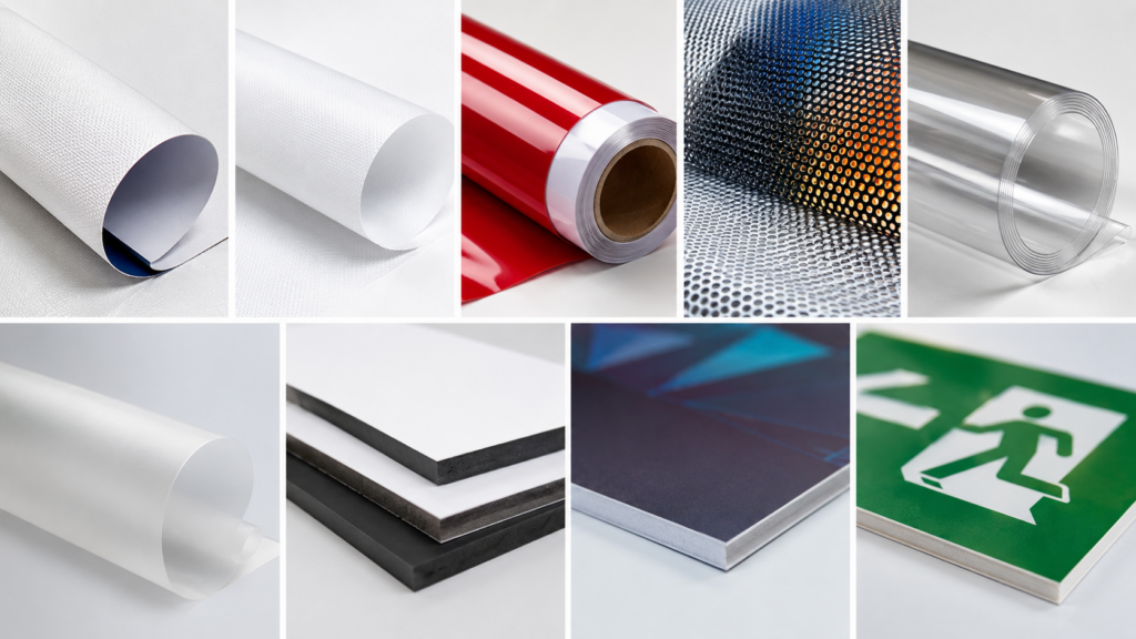 Materiales disponibles para impresión en gran formato