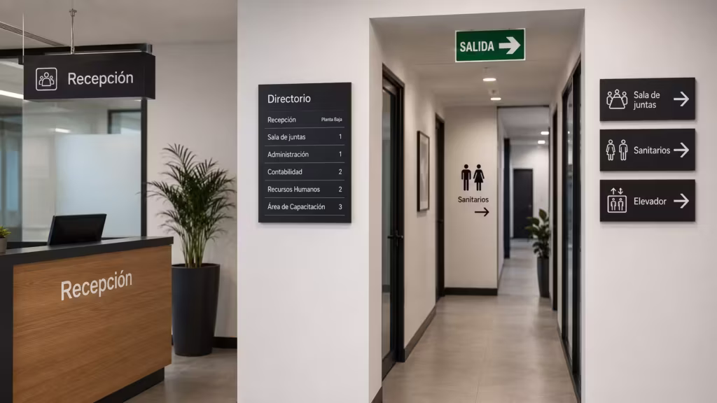 Fabricación e impresión en gran formato de señalética y comunicación visual.
