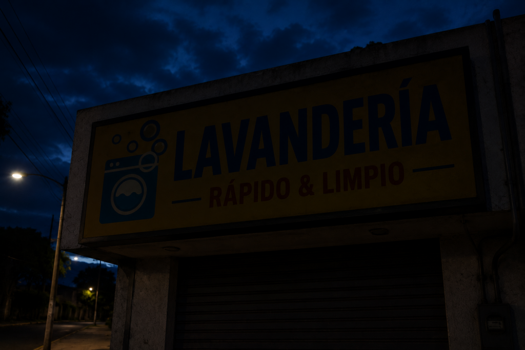 Ejemplo de no considerar iluminación en letreros publicitarios