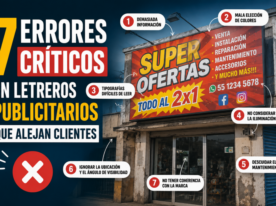 Errores críticos en letreros publicitarios