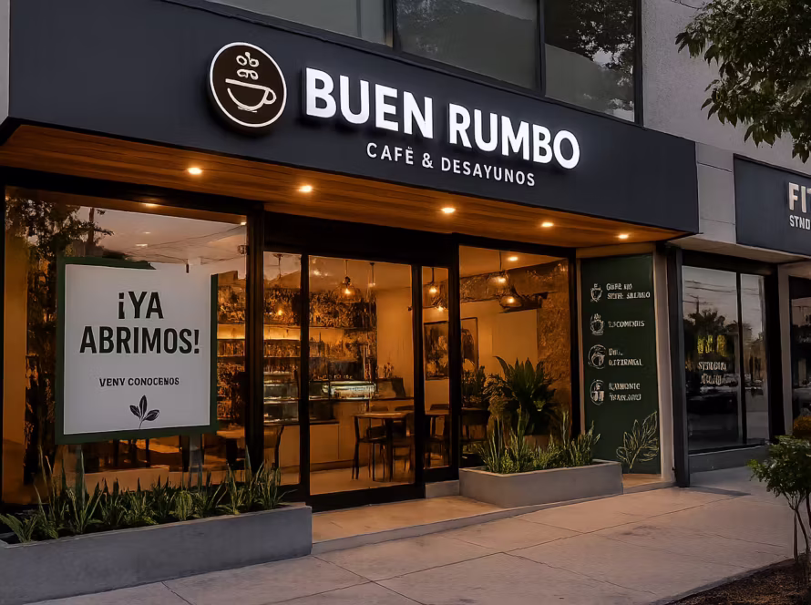 Cómo abrir un negocio con una fachada comercial visible y letrero publicitario profesional
