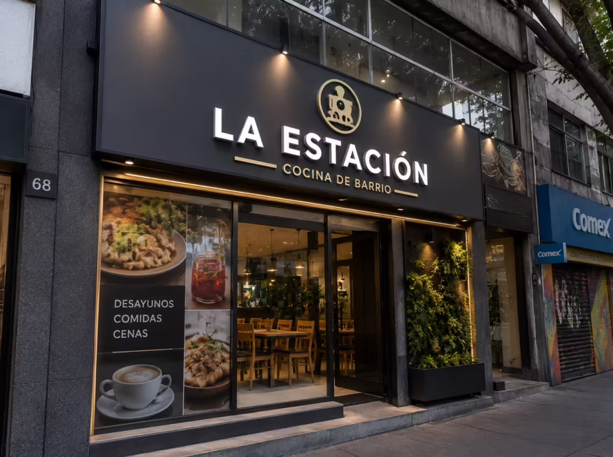 Renovación de imagen visual de un negocio mediante fachada comercial y letrero publicitario actualizado